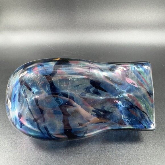 Fire Islands Signed Matthew Labarbera Glass Vase Triangular Glass Multicolor - Picture 8 of 16